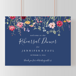 Boho Wildflower Rehearsal Dinner Welcome Poster