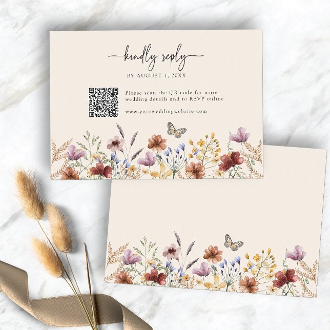 Boho Wildflower RSVP Card (Boho Wildflower RSVP Card
)