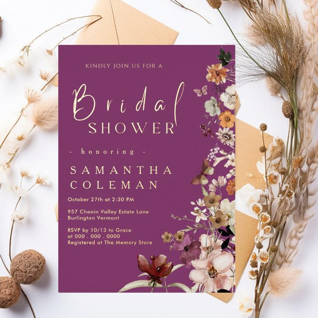 Boho Wildflower Rustic Berry Purple Bridal Shower (Creator Uploaded)
