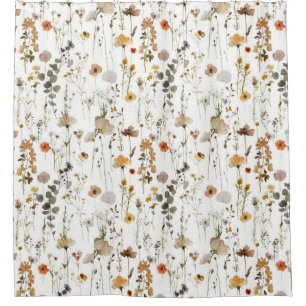 Boho Wildflower Shower Curtain