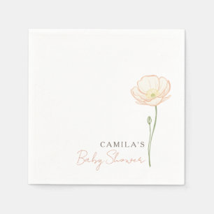 Boho Wildflower Spring Baby Shower Party Napkin