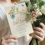 Boho wildflower spring bridal brunch invitation<br><div class="desc">Elegant botanical floral and butterfly spring wildflowers bridal shower brunch invitation in a pastel delicate colour palette over a cream ivory background.</div>