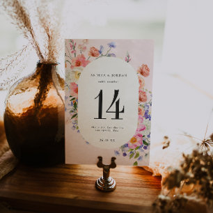 Boho Wildflower   Table Number Card