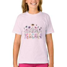 Boho Wildflower Teacher Appreciation floral t-shir