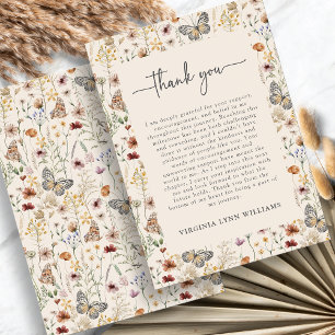 Boho Wildflower  Thank You Card