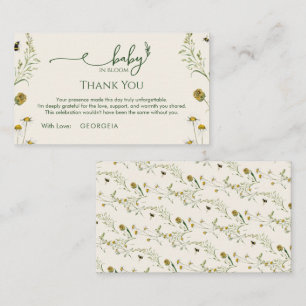 Boho Wildflower Thank You Enclosure Card