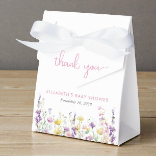 Boho Wildflower Watercolor Baby Girl Shower Favour Box