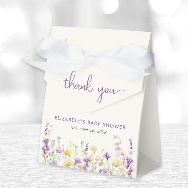Boho Wildflower Watercolor Baby Girl Shower Favour Box (Creator Uploaded)