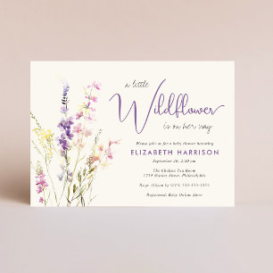 Boho Wildflower Watercolor Baby Shower Invitation