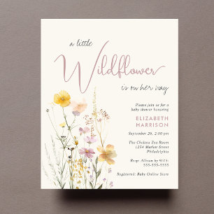 Boho Wildflower Watercolor Baby Shower Invite
