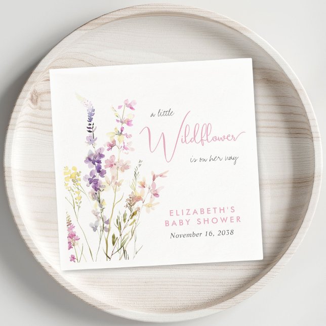 Boho Wildflower Watercolor Baby Shower Napkins (Boho Wildflower Watercolor Baby Shower Napkins)