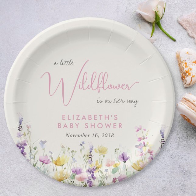 Boho Wildflower Watercolor Baby Shower Paper Plate (Boho Wildflower Watercolor Baby Shower Paper Plates)