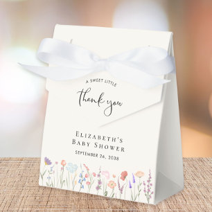 Boho Wildflower Watercolor Baby Shower Thank You Favour Box