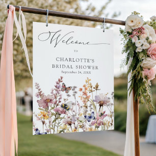 Boho Wildflower Watercolor Floral Bridal Shower Poster