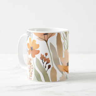 Boho Wildflower Watercolor Floral Pastel Coffee Mug