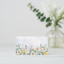Boho Wildflower Watercolor Personalise Wedding Place Card
