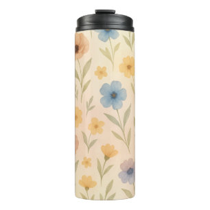Boho Wildflower Watercolor Thermal Tumbler