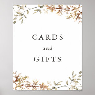 Boho Wildflower Wedding Cards and Gifts Sign