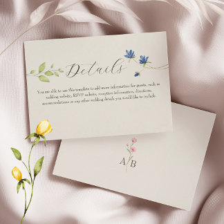 Boho Wildflower Wedding Details Enclosure Card