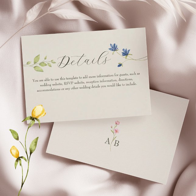 Boho Wildflower Wedding Details Enclosure Card (Creator Uploaded)