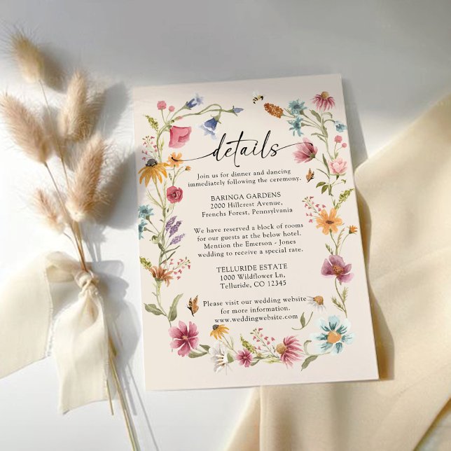 Boho Wildflower Wedding Enclosure Card (Creator Uploaded)