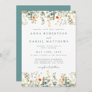 Boho Wildflower Wedding Invitation
