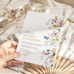 Boho Wildflower Wedding Invitation