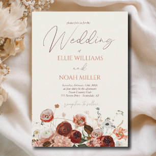 Boho Wildflower Wedding Invitation