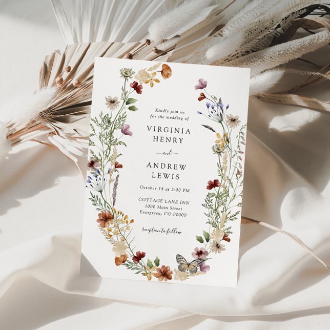 Boho Wildflower Wedding Invitation (Creator Uploaded)