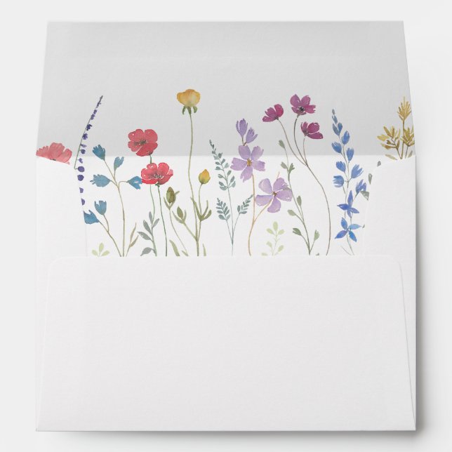 Boho Wildflower Wedding Invitation Envelope (Back (Bottom))