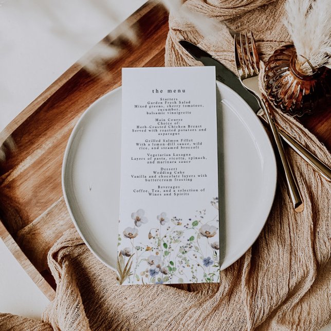 Boho Wildflower Wedding Menu (Creator Uploaded)