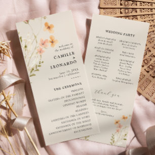 Boho Wildflower Wedding Program 