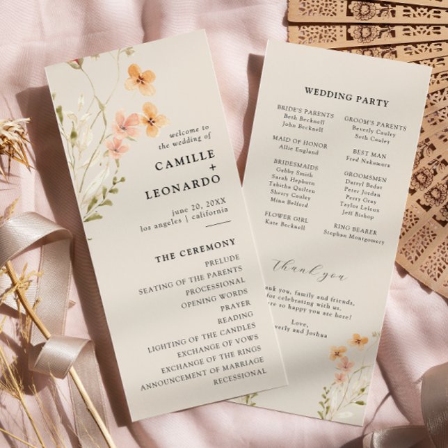 Boho Wildflower Wedding Program  (Creator Uploaded)