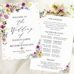 Boho Wildflower Wedding Program<br><div class="desc">A simple chic wedding ceremony order of service program. Easy to personalise with your details. Check the collection for matching items. CUSTOMIZATION: If you need design customisation,  please get in touch with me via chat; if you need information about your order,  shipping options,  etc.,  please contact Zazzle support directly.</div>