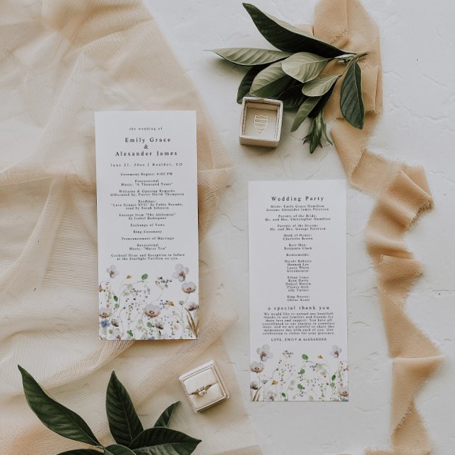 Boho Wildflower Wedding Program Order Of Events (Creator Uploaded)