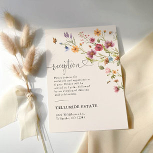 Boho Wildflower Wedding Reception Enclosure Card