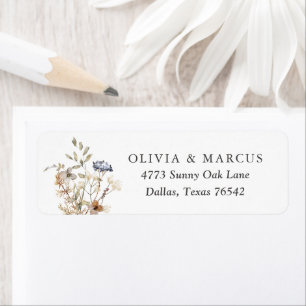 Boho Wildflower Wedding Return Address Label