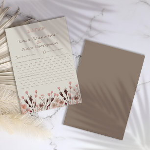 Boho Wildflower Wedding RSVP Card