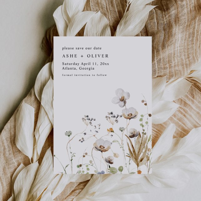 Boho Wildflower Wedding Save The Date Invitation (Creator Uploaded)