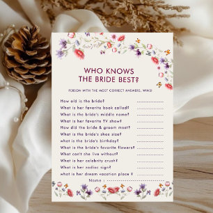 Boho Wildflower Who Knows the Bride Best Game