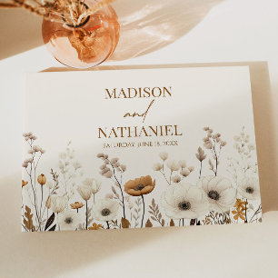 Boho Wildflower Wild Flower Floral Garden Wedding Guest Book