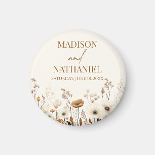 Boho Wildflower Wild Flower Floral Garden Wedding Magnet