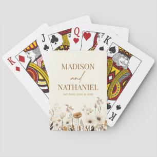 Boho Wildflower Wild Flower Floral Garden Wedding Playing Cards