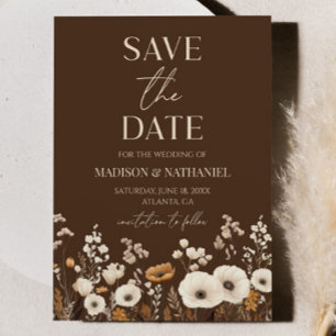 Boho Wildflower Wild Flower Floral Garden Wedding Save The Date