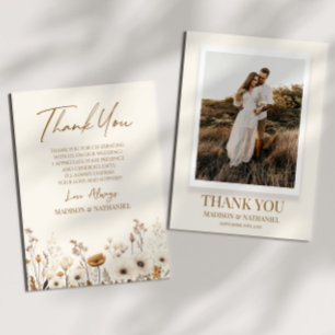 Boho Wildflower Wild Flowers Floral Custom Photo Thank You Card