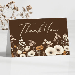 Boho Wildflower Wild Flowers Floral Garden Thank You Card