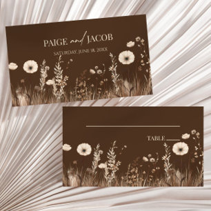 Boho Wildflower Wild Flowers Floral Wedding Place Card