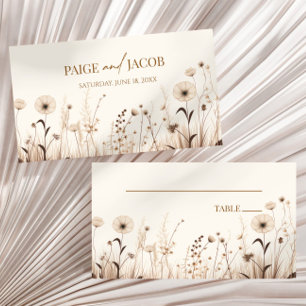 Boho Wildflower Wild Flowers Floral Wedding  Place Card