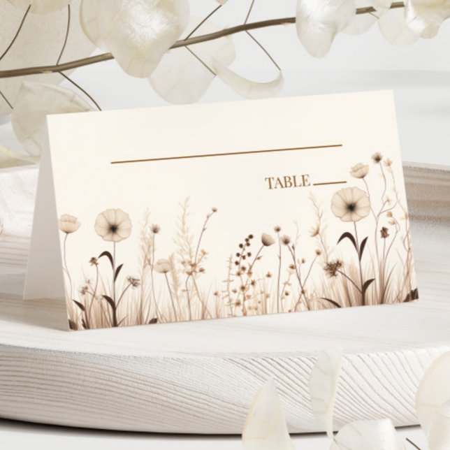 Boho Wildflower Wild Flowers Floral Wedding  Place Card (Creator Uploaded)