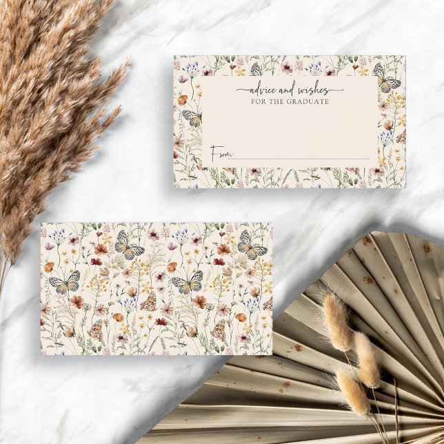 Boho Wildflowers Advice Graduate Enclosure Card (Boho Wildflowers Advice and Wishes Graduate Enclosure Card by Painted Paperie
)